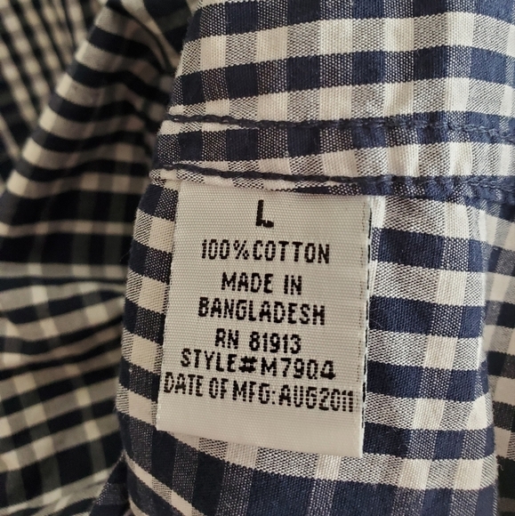 Paper Denim & Cloth Men’s Button-Up Shirt Plaid Long Sleeve Blue L - Picture 4 of 8